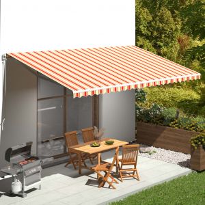 VidaXL Tissu de remplacement pour auvent Jaune et orange 6x3,5 m