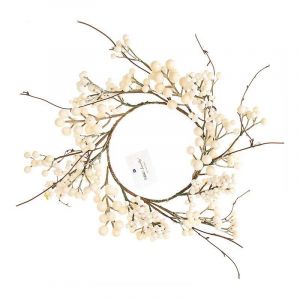 Rico Design Couronne de baies blanches D17,5cm
