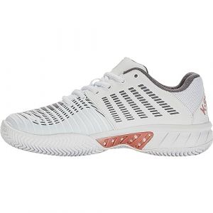 K-Swiss Femme Express Light 3 HB Chaussures de Tennis, Acier Blanc Noir Gris Or Rose, 39 EU