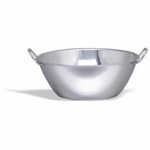 Image de Pujadas Bassine à Fond Plat Inox Ø 20 à 70 cm - Inox2.2 x105mm