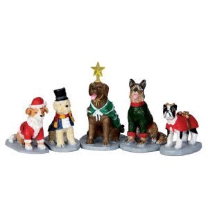 Lemax Figurine Ensemble de 5 chiens costumés 10.5 x 3.6 x 4.9 cm