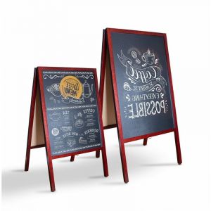 Panneau Publicitaire Ext&eacute;rieur Tableau &agrave; craie Avec cadre en bois Marron 51 x 4,5 x 81 cm