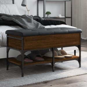 VidaXL Banc à chaussures chêne marron 82x42x45 cm bois d'ingénierie