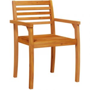 VidaXL Chaises de jardin lot de 2 59x55x85 cm bois massif d'acacia, siège de jardin, chaise de patio, chaise de jardin pour repas, siège extérieur