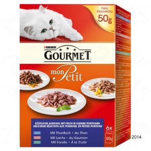 Purina Gourmet Mon Petit - Paté pour chat : duetti viande et poisson (6 x 50 g)