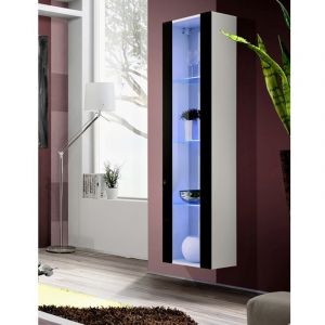 Vitrine LED Murale Design "Fly II" 170cm Noir & Blanc Prix