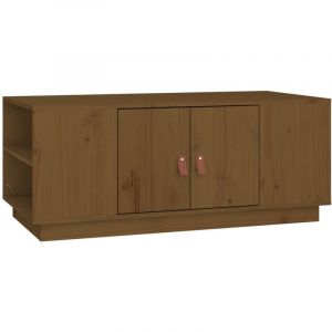 VidaXL Table basse Marron miel 100x50x41 cm Bois massif de pin marron miel