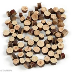 Creotime Rondelles de bois décoratives - 7 à 10 mm - 230 g