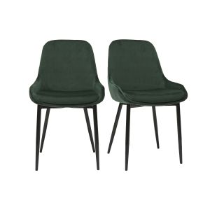 Miliboo Chaises en velours vert (lot de 2) HOLO