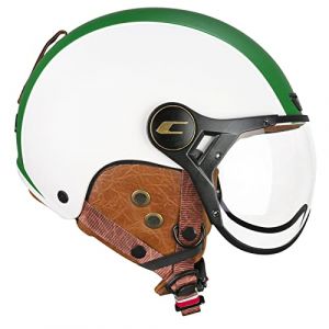 CGM Ebi Casque Ski Adulte Unisexe, Blanc Vert Rouge Mat, XL (60cm)