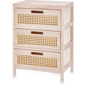 Chest of drawers Rattan Natural 40 x 58 x 29 cm 3 drawers
