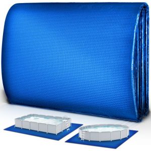 Tillvex Tapis de Sol pour Piscine pour Piscine 500 x 300 cm Hors Terre Tapis Rectangulaire & Rond Protecteur De Sol Piscine