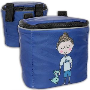 Image de Honju BIKE Sacoche de guidon pour v&eacute;lo d'enfant [Couvercle amovible, Sacoche de v&eacute;lo pour le guidon avec r&eacute;flecteurs, Maintien s&ucirc;r fermeture velcro, Poche int&eacute;rieure incluse] Diego Dino