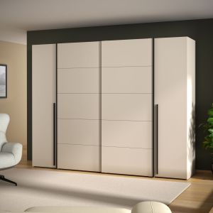 Armoire FORTE NARAGO D&eacute;cor Sable L270 x P61 x H210 2 portes battantes 2 portes coulissantes