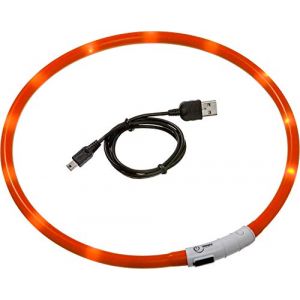 Flamingo Collier lumineux Visio Light à LED pour chien Orange