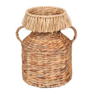 Decoratie Panier jacinthe d'eau franges et anses H30