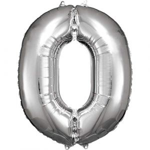 Ballon al ini chiffre 0 88cm argent 9906285 AMSCAN