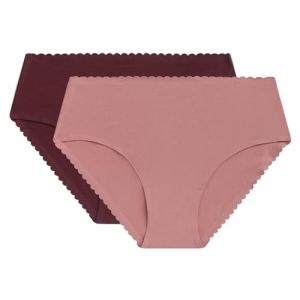 DIM Culotte Femme Taille Haute Body Touch Easy x2, Blanc/Gris, L