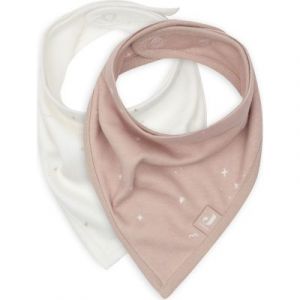 Jollein Lot de 2 bavoirs pour bébé - Bandana - Twinkling Rose sauvage - 100% coton - Avec fermeture Velcro - Bavoir pour bébé