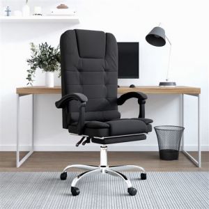 VidaXL Fauteuil de massage inclinable de bureau Noir Velours