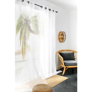 Homemaison Voilage stop moustique tissage serré Blanc 145 x 260 cm - Blanc