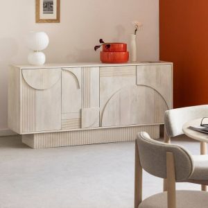 Buffet en bois de manguier blanchi