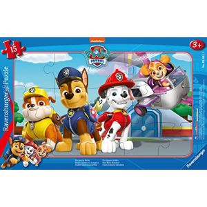 Ravensburger Puzzle Cadre 15 pièces-Quatre sauveteurs Courageux/Pat'Patrouille Enfant, 4005556056811