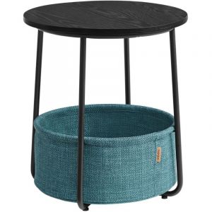 Image de Calicosy Vasagle - Bout de canap&eacute; rond avec panier de rangement - H51 cm