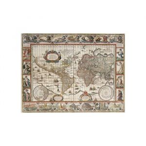 Puzzle adulte : ancienne carte du monde de 1650 2000 pieces - collection planisphère - géographique - pays