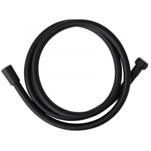 Kiamami Valentina Tuyau Flexible Noir Mat Pour Fixation Sur Pommeau De Douche 150Cm