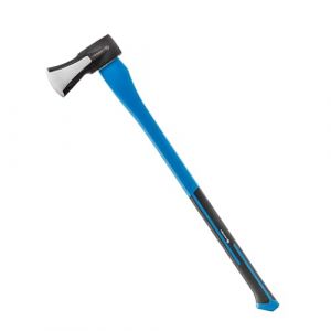 H&Ouml;GERT TECHNIK Hache &agrave; fendre 2000 g avec Manche en Fibre de Verre, Acier tremp&eacute; 47-55 HRC, Lame profil&eacute;e avec Coin, Manche Ergonomique antid&eacute;rapant