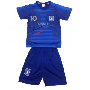 Ensemble Short Et Maillot De Foot France Enfant N&deg;10 (Taille 14 Ans,Couleur Bleu)