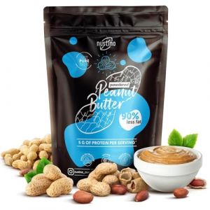 Nustino Beurre de Cacahuète en Poudre 400g | Beurre de Cacahuète Dégraissé et Faible en Calories | Sans Additifs | Collation Saine et Protéinée
