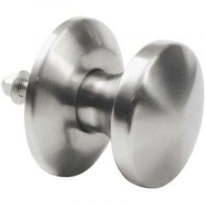 Amig - Poignée fixe pour portes d'intérieur Mod. 20 | ø80 x 70 mm | Avec garniture de rosette | Poignée ergonomique | Pour portes avec épaisseur maximale de 70 mm | Acier inoxydable 18/8 mat