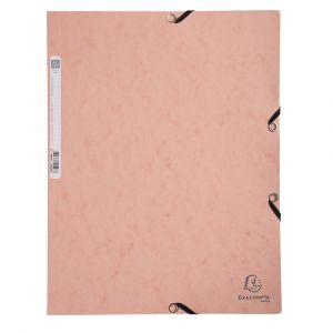 Exacompta 55527E - Chemise à élastique 3 rabats Carte lustrée, coloris corail