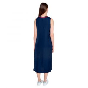 Image de Pepe Jeans Robe unie légère et sans manches. Bleus - Taille 40