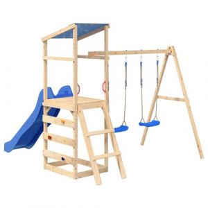 VidaXL Sièges de balançoire avec pierres d'escalade 2 pcs bleu PE