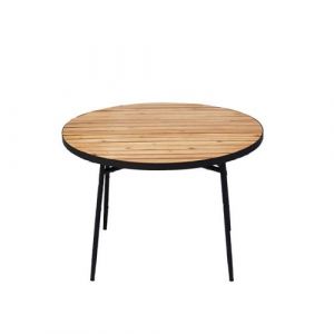 Bocarnea - Table salon de jardin Babor Balcony - Table Bois Acacia et Acier - Table pliable - 110 x 75 cm - 4 places, bois et noir