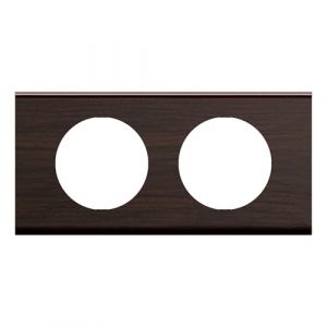 Legrand Plaque de finition C&eacute;liane 2 postes - Fr&ecirc;ne Wengu&eacute;