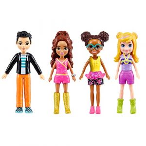 Polly Pocket Coffret Mode Sparkle Cove Adventure avec 4 Mini-Figurines (8 Cm), Vêtements Et Accessoires, Plus De 45 Pièces, Jouet Enfant, A Partir De 4 Ans, HKW10