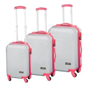 Image de Bill Tornade Set de 3 Valises Chariot Rigide ABS 4 Roues 48-60-78cm BILL 6 Grey et Red - ABS - Cabine, intermédiaire et maxi : 55-65-75 cm - Rangement gigogne - Cadenas à combinaison - 4 Roues - Grey et red