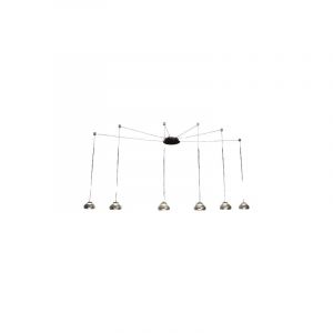 Fabas Luce Arabella Plafonnier led Cluster Suspension Verre Gris Transparent