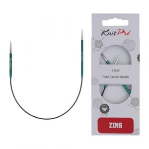 Knitpro K47055 Aiguille à Tricoter Circulaire, Métal, Vert, 25cm / 3,25mm