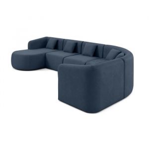 Ikare - canapé modulable d'angle gauche - 6 places - en tissu - Bleu