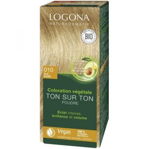 Logona Coloration V&eacute;g&eacute;tale Poudre Ton Sur ton &agrave; l'Huile d'Avocat et Prot&eacute;ines V&eacute;g&eacute;tales 010 Bl&eacute; Dor&eacute;