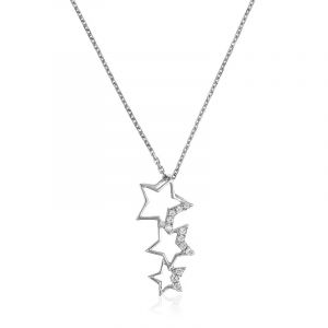 Instant d'Or - Pendentif Constellation or blanc