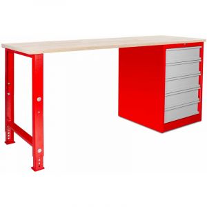 Mw-tools Établi modulaire avec armoire à tiroirs 200 cm MOD201