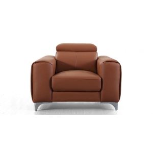 Image de La Maison du Canapé Fauteuil cuir Design ZAARA - Cognac