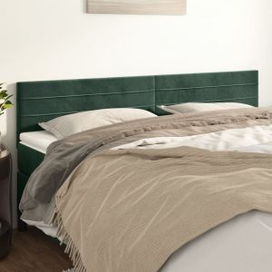 VidaXL Têtes de lit 2 pcs Vert foncé 90x5x78/88 cm Velours - Dark green