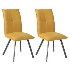 Lot de 2 chaises tissu coloris jaune